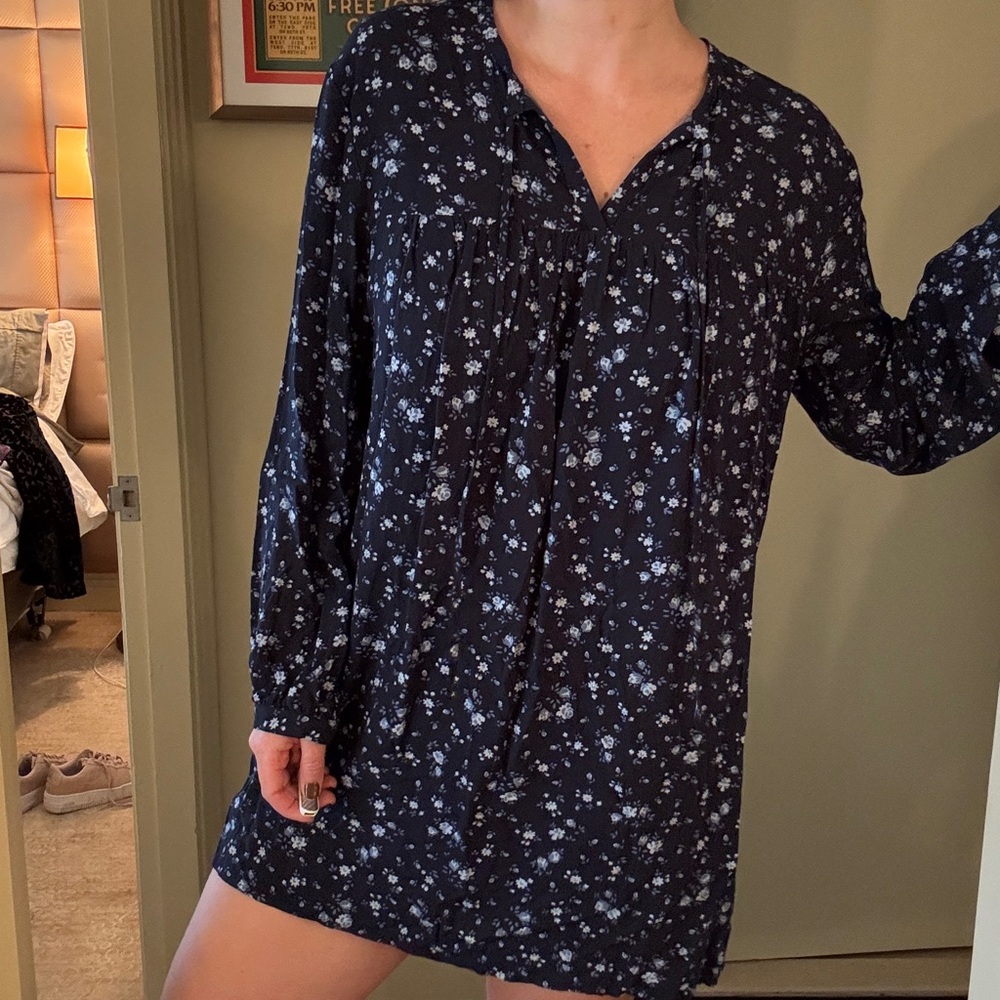 Reformation Blue Floral Patterned mini dress